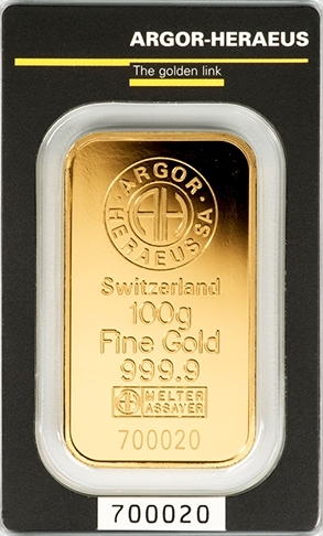 Zlata palica Argor Heraeus 100 g - AKCIJA